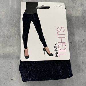 Metallic Tights XS / S Blue